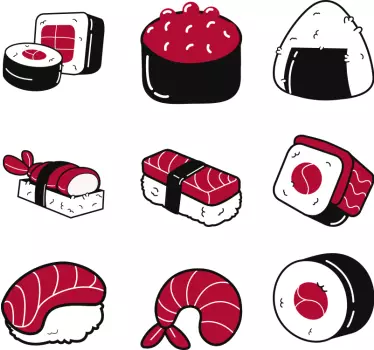 Sushi food kitchen wall sticker - TenStickers