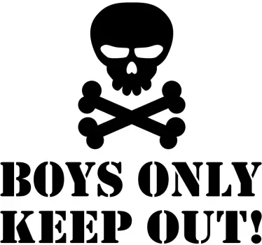 Skull Boys Only illustration wall art - TenStickers