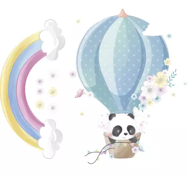 Animals on petals tone balloon  nursery wall sticker - TenStickers