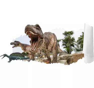 3D Jurassic park dinosaur wall sticker - TenStickers
