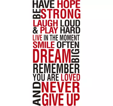 Have Hope and Be Strong motivational wall sticker - TenStickers