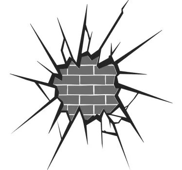 3D brick exposed visual effects wall decal - TenStickers