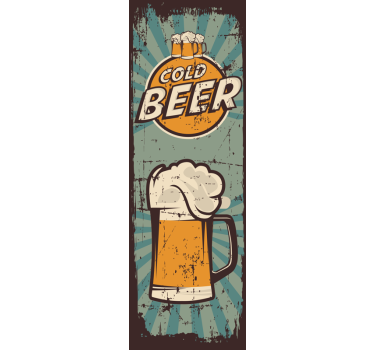 Texured beer mugs fridge sticker - TenStickers