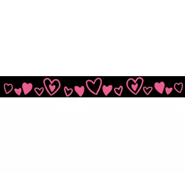 Border of hearts border sticker - TenStickers