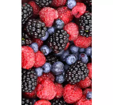 Blue berries fridge wrap - TenStickers