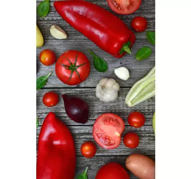 vegetables fridge wrap - TenStickers