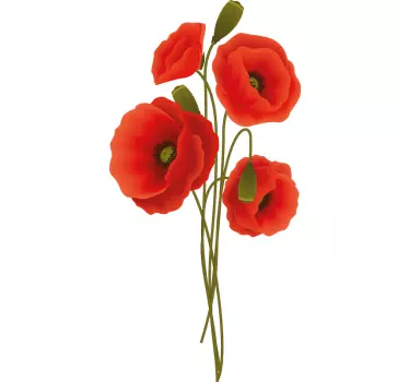 Delicate-poppy-seed flower wall decor - TenStickers