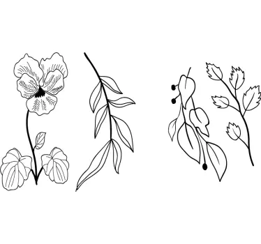 Contour flower kitchen cabinet flower sticker - TenStickers