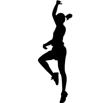 Hip hop dancing woman silhouette wall sticker - TenStickers