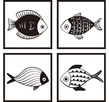 Beautiful fish pattern tile transfer decal - TenStickers