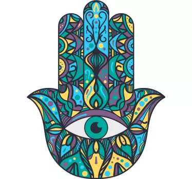 Red mandala eye emoji wall decal - TenStickers