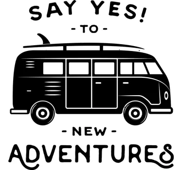 Hippie van car decal - TenStickers