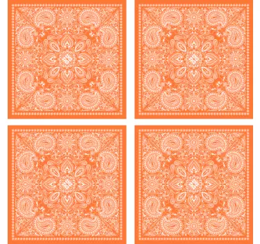 Paisley tile transfer decal - TenStickers