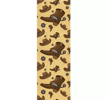 Door sticker western cowboy boots design - TenStickers