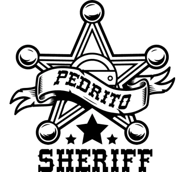 Sheriff with name glass door decal - TenStickers