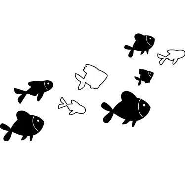 Stylized Underwater Creatures wall decal for bathroom - TenStickers