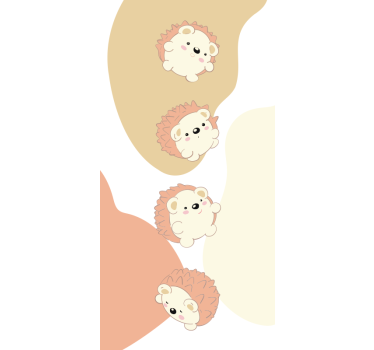 Cuddly Hedgehogs refrigerator vinyl wrap - TenStickers