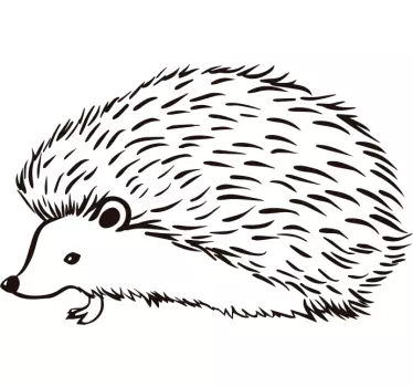 Porcupine drawn in lines wall decal - TenStickers