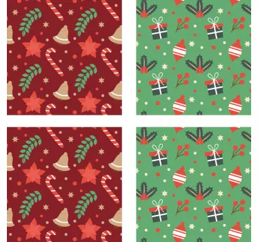 Christmas candy pattern tile transfer decal - TenStickers