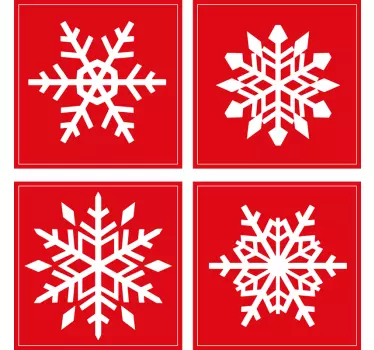 Red Snowflakes tile transfer - TenStickers