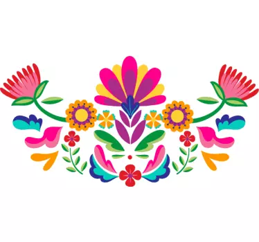 Mexican flower headboard wall sticker - TenStickers