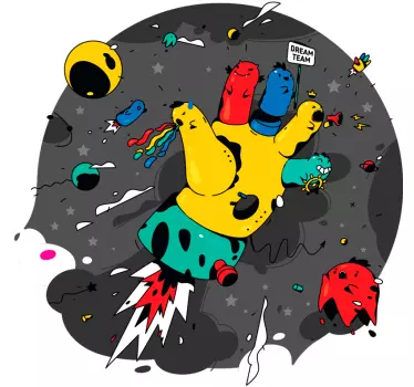 Whimsical Cosmic Hand superhero wall sticker - TenStickers