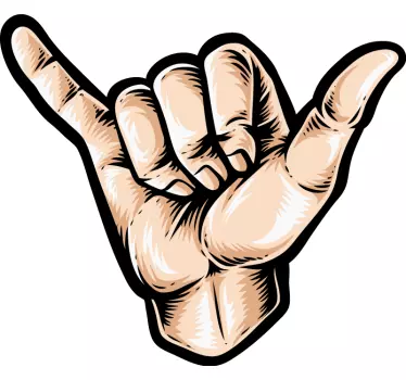 shaka sticker hand laptop stickers - TenStickers