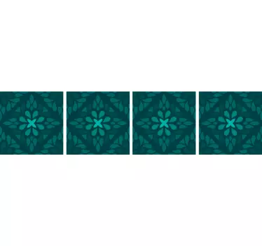 Geometric emerald tile transfer decal - TenStickers