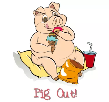 Pig out  decals for furniture - TenStickers
