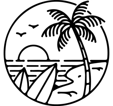 Surf beach logo surf decal - TenStickers
