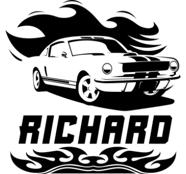 Car and name  Custom Sticker - TenStickers