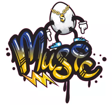 Music Graffiti character urban decal - TenStickers