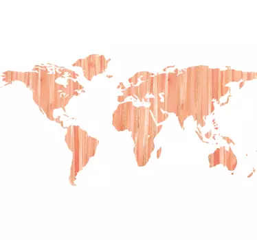 Pastel coloured world Map map wall sticker - TenStickers
