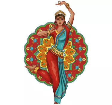 India woman dancing dance sticker - TenStickers