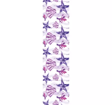 Purple Seashell and Starfish shower decal - TenStickers