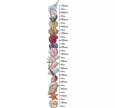 Seashell Sketches height chart sticker - TenStickers