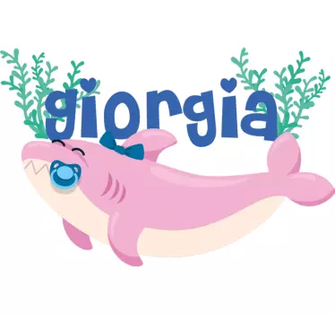 baby shark with name  girl Kids Bedroom Wall decal - TenStickers