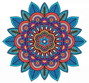 Bright colorful mandala floral wall decal - TenStickers
