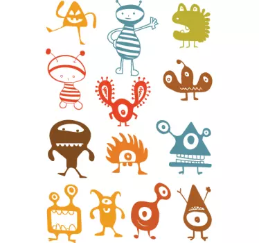 Kids Alien Gang Stickers - TenStickers