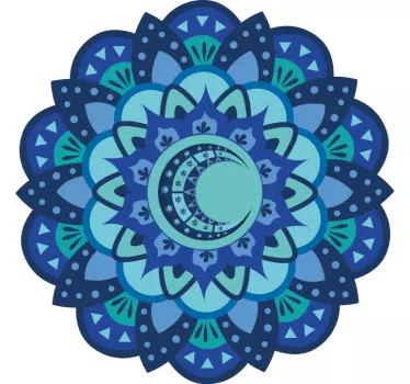 Boho moon in mandala floral wall decal - TenStickers