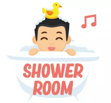Cute anime shower  glass door decal - TenStickers