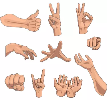 Hand Gestures Sticker - TenStickers