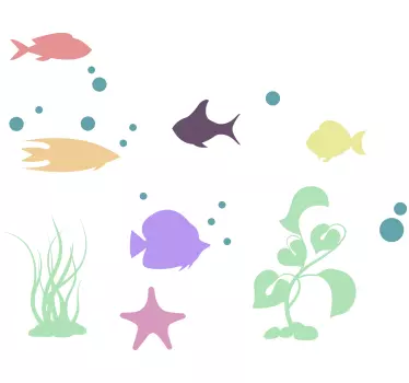 Nice fish world undersea fish  decal - TenStickers