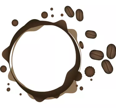 coffee splash round shape drink wall sticker - TenStickers