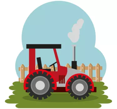 Steam tractor on farm toy decal - TenStickers