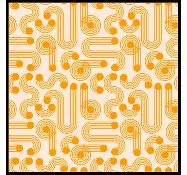 Orange geometric tiles transfer decal - TenStickers