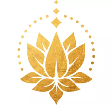 Golden lotus flower wall decor - TenStickers