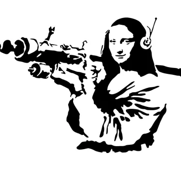 Mona Lisa with Bazooka vinyl wall art - TenStickers