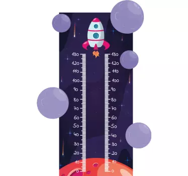 Rocket height chart sticker - TenStickers