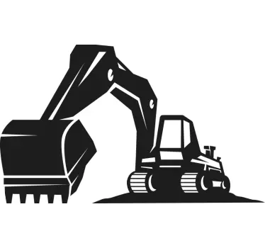 Excavator big black Kids Bedroom wall decal - TenStickers